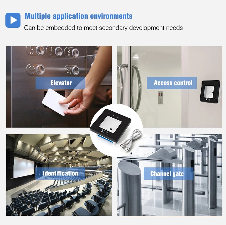 Access Card Reader RFID Card Reader Wwiegand26/34, RS232, USB, RS485, Ttl Embedded 2D+1d Qr Barcode Scanner NFC Reader (HM20-IC)