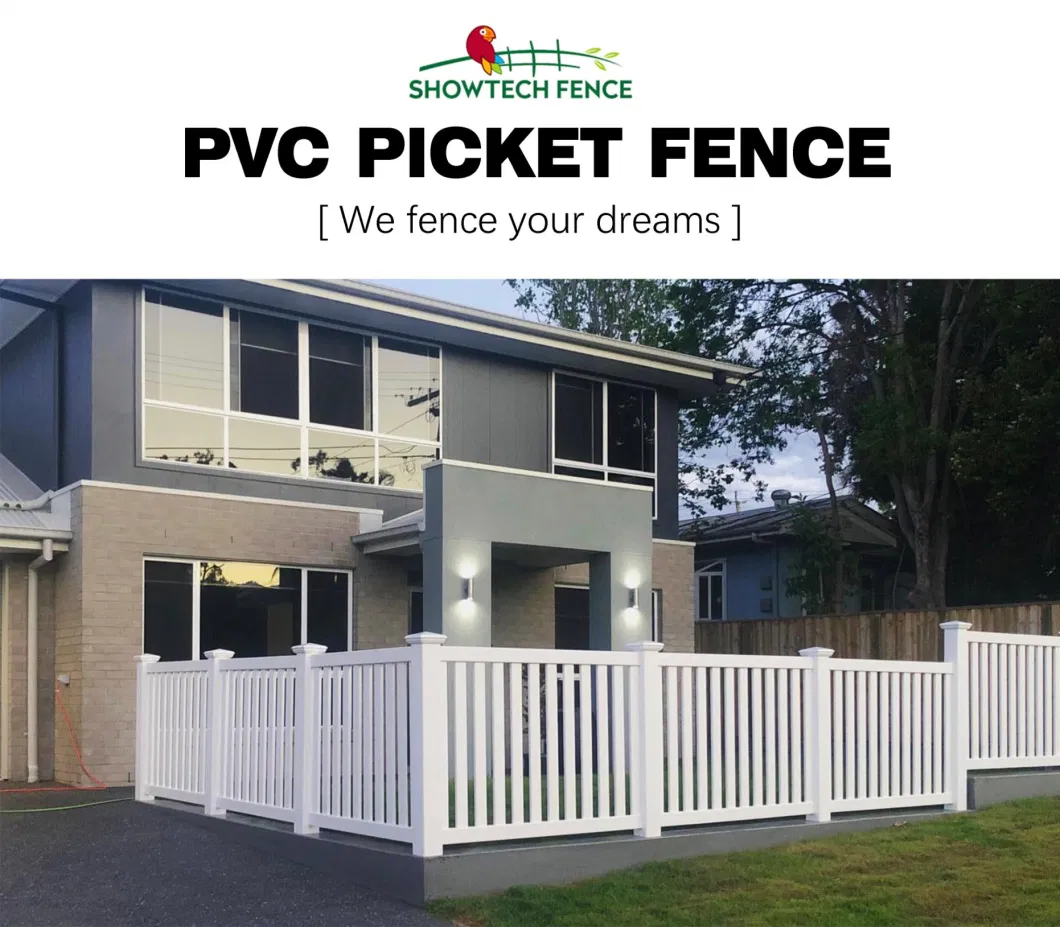 PVC Vinyl Fence Closed Picket Fence UV Authentication Easy Assembled