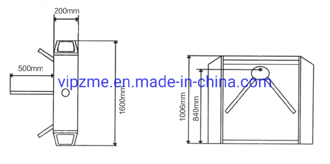 Facial Recognition Turnstile Gate Swing Barrier Gate Fast Speed