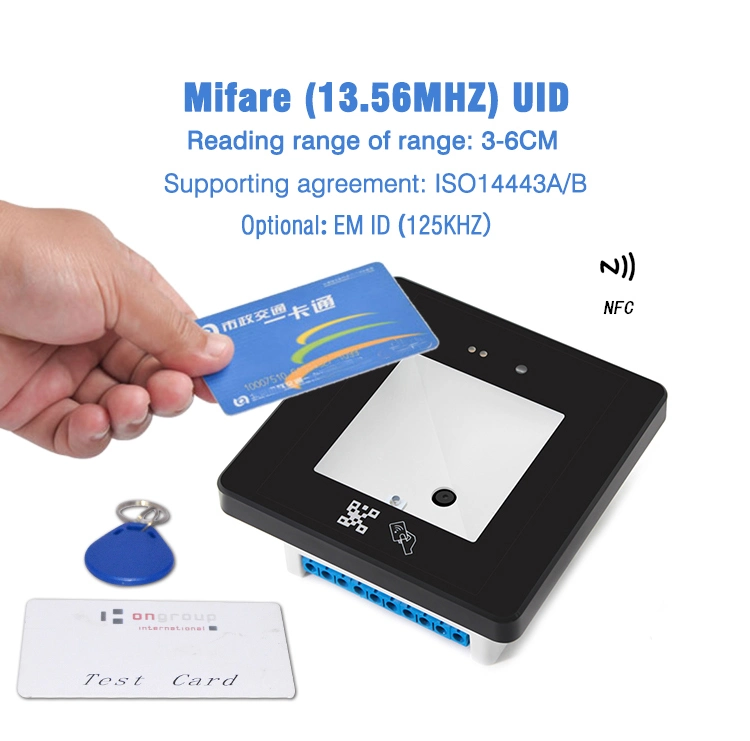 Access Card Reader RFID Card Reader Wwiegand26/34, RS232, USB, RS485, Ttl Embedded 2D+1d Qr Barcode Scanner NFC Reader (HM20-IC)