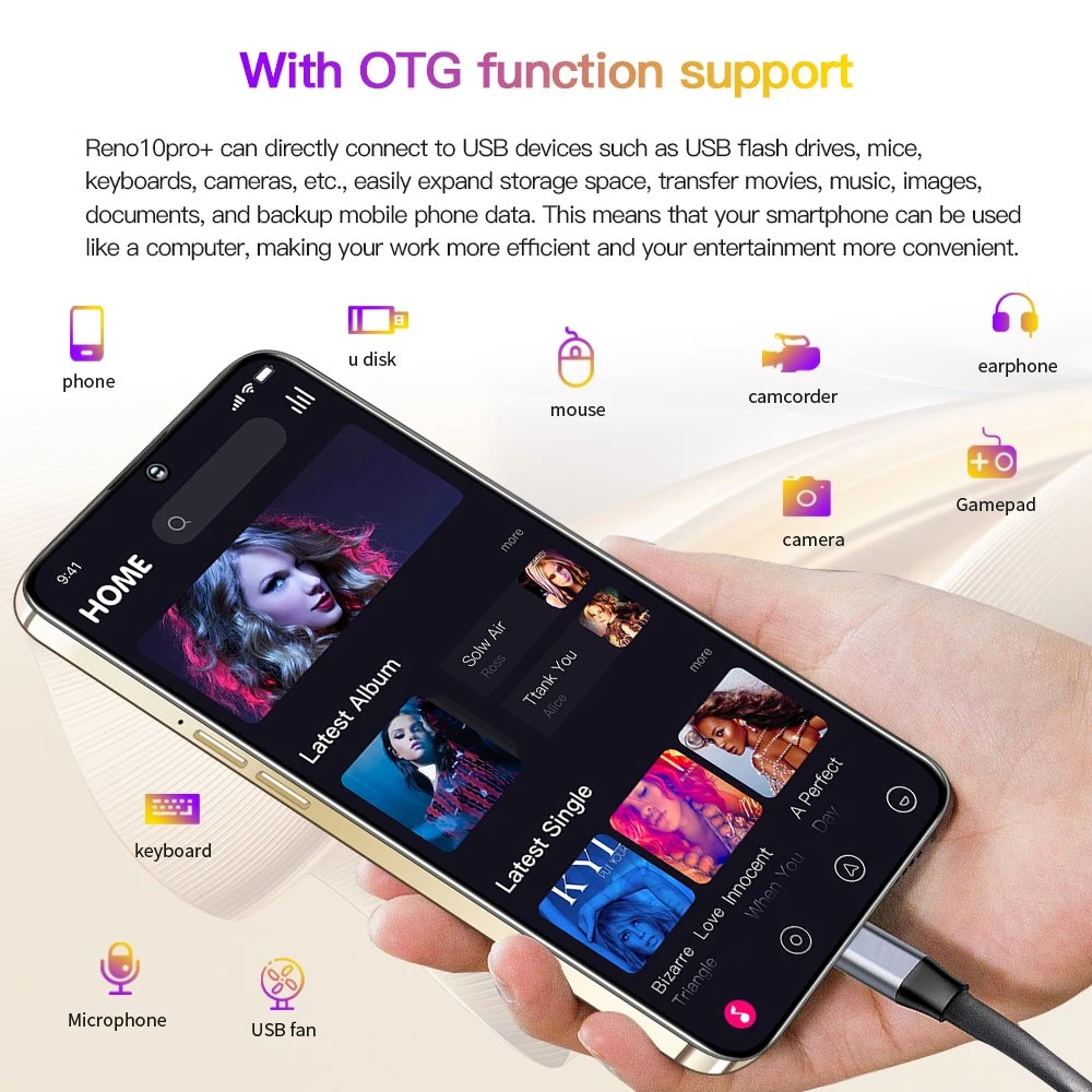 Customized Original Reno10 Face Recognition Phone Dual SIM Android Smart Phone