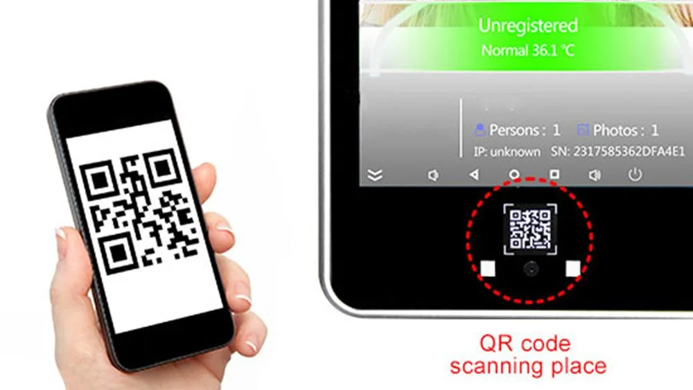 EU Health Qr Code Recognition and Temperature Detect IP Camera