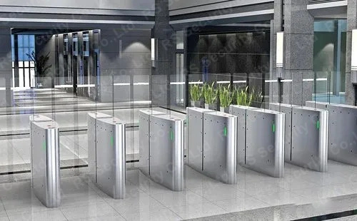 Arc Bevel Airport Checkpoint High Accuracy Glass Turnstiles Gear Wheel Face Identify Speed Turnstiles Gates