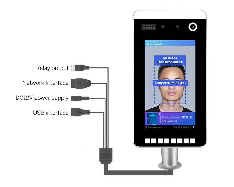 Smart Face Recognition Temperature Measurement Access System Attendance All-in-One Machine