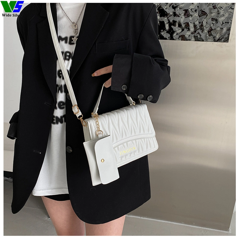 Wide Silver New Design Strap Messenger Sac a Main Femme Tendance 2023