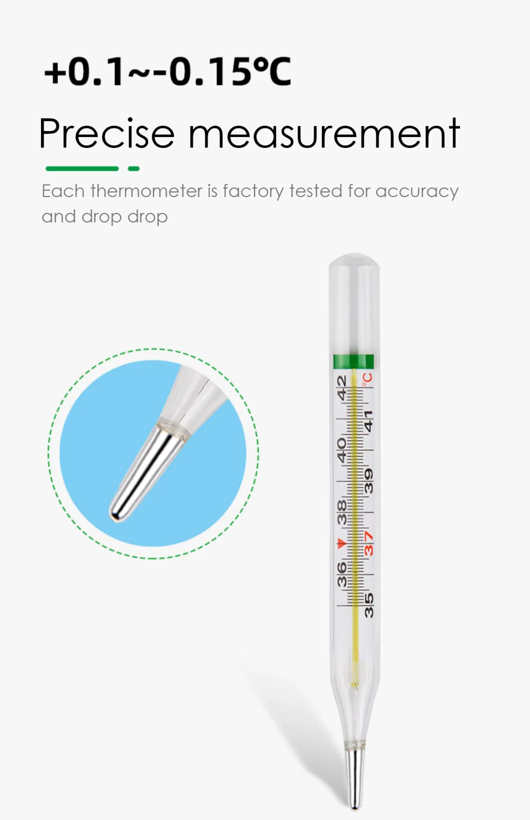 Body Temperature Measurement Device Armpit Glass Mercury Free Thermometer Home Health Care Product Large Size Screen