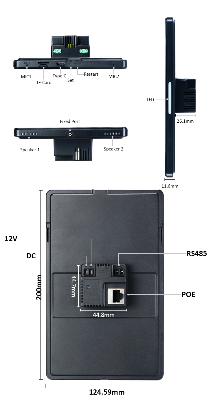 Yc-Sm08p 8 Inch IPS Touch Screen Wall Mount Control Touch Panel Android 11 Smart Home Android Tablet for Home Automation