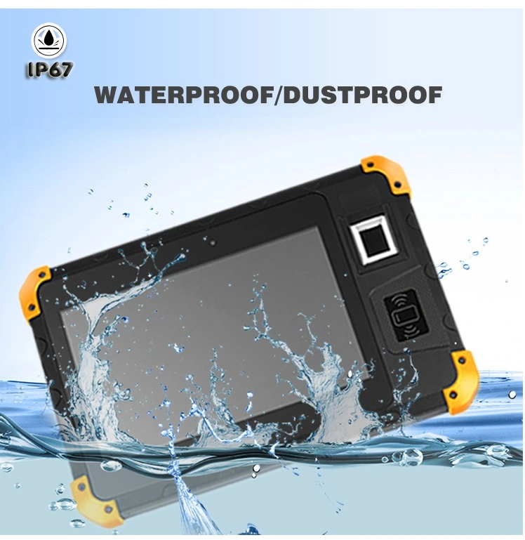 IP67 Water-Proof Dust-Proof Industrial 8 Inch Android 9.0 and 11.0 POS Tablet with Card Reader and Fingerprint Scanner (Z200)