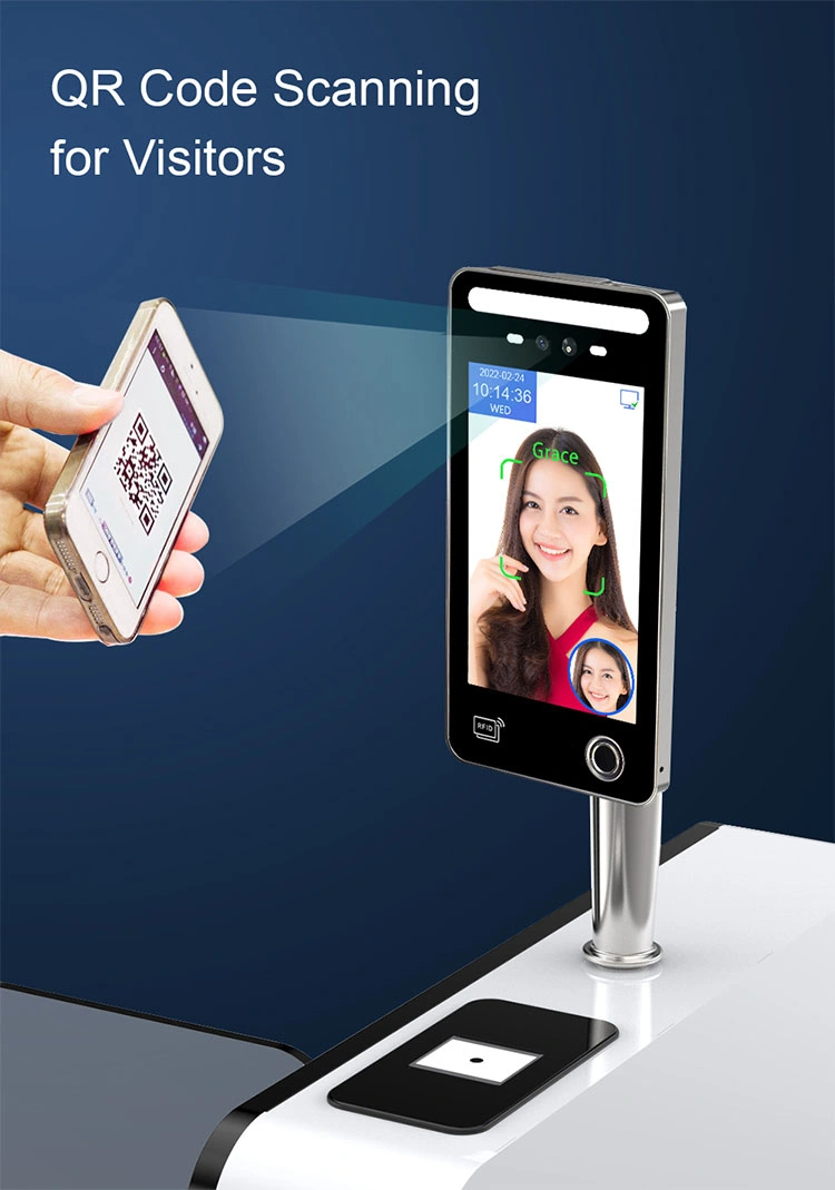 SIM Card TCP/IP 8 Inch Biometric Android Face Recognition Access Control Temperature Software Device