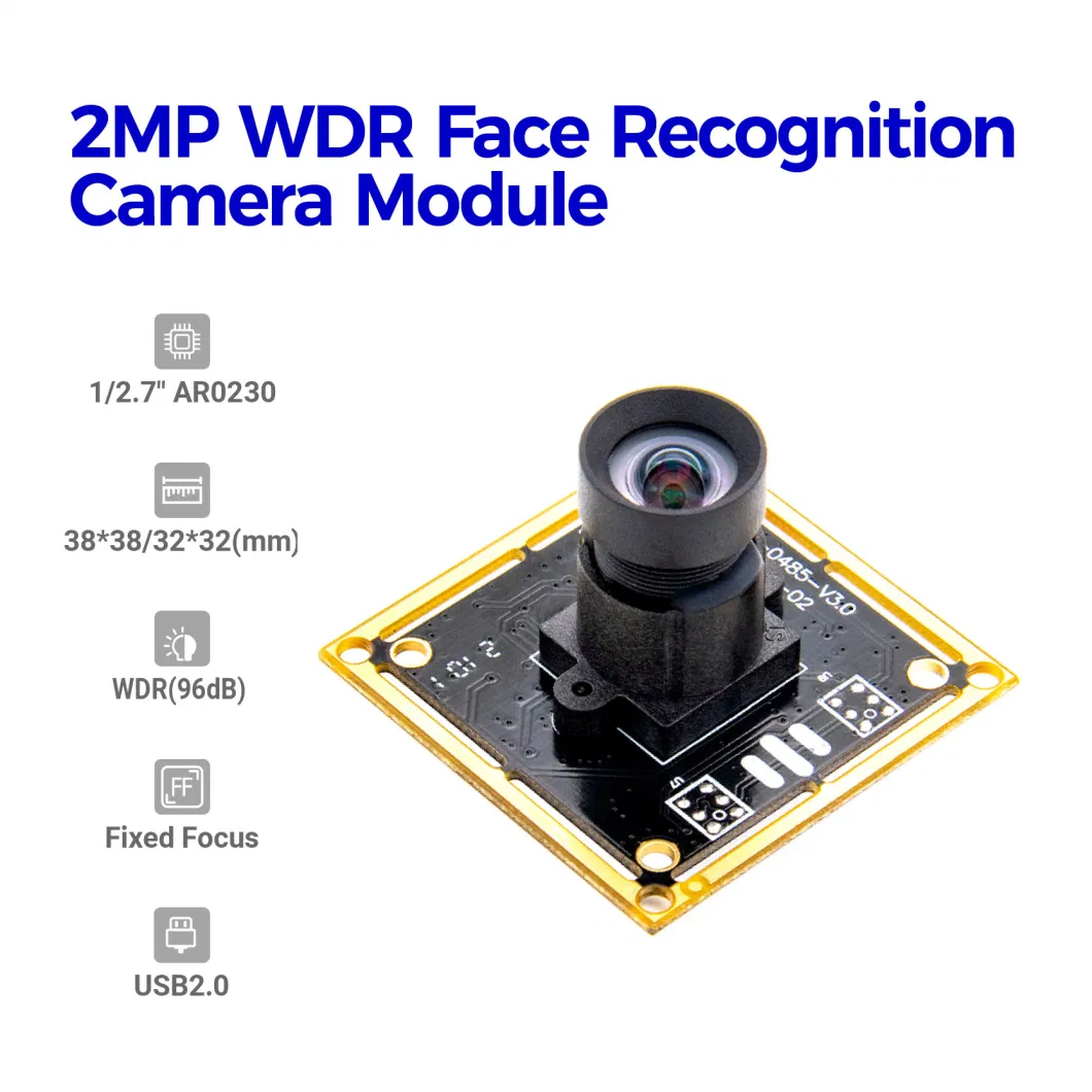 Mini 38*38 (mm) 1/2.7 Inch Ar0230 1080P 2MP USB Camera Module for Facial Detection