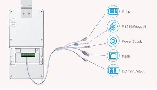 8 Inch Temperature Thermometer Kiosk for Facial Recognition Access Control System Qr Code Scanner