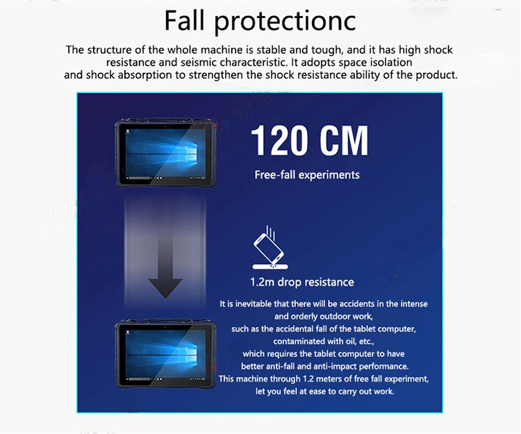 10.1 Inch Win 10 10000mha 4+64GB NFC Rugged Waterproof Android Industrial Tablet PC with Vehicle Mount Fingerprint Scanner