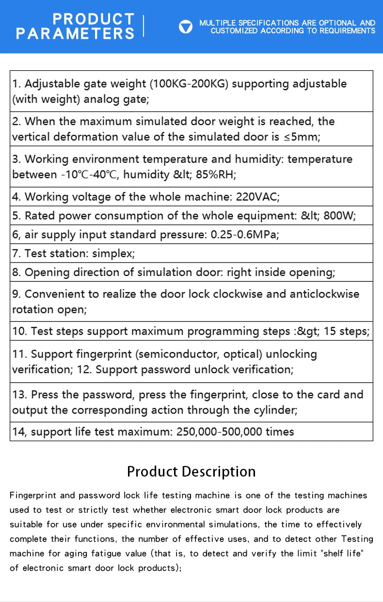 Fingerprint Combination Lock Life Tester/Lock Integrated Life Machine