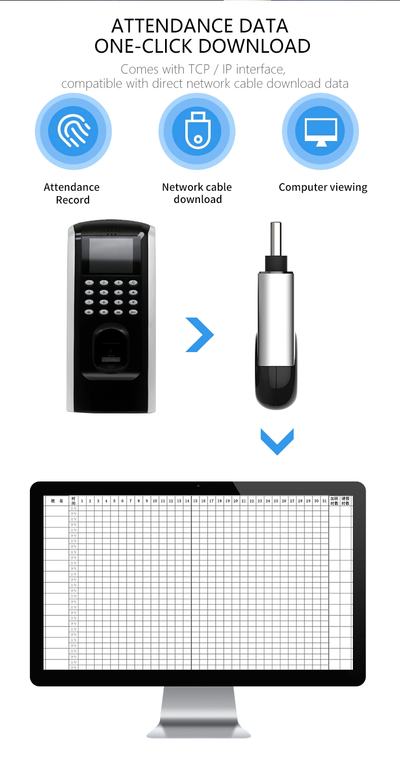 China Factory Access Control System Fingerprint Attendance Machine