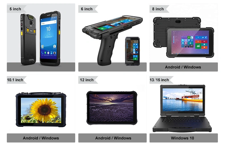 4 to 6 Inch Android or Win10 PDA Handheld Terminal Mobile Computer with Fingerprint Scanner UHF RFID NFC PDA