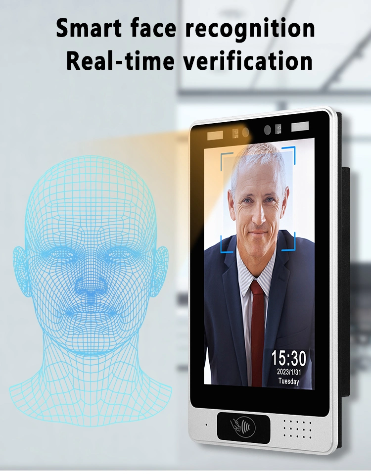 8&prime;&prime; Smart Home Facial Recognition Embedded in Wall Android Touch Screen Monitor with NFC Reader