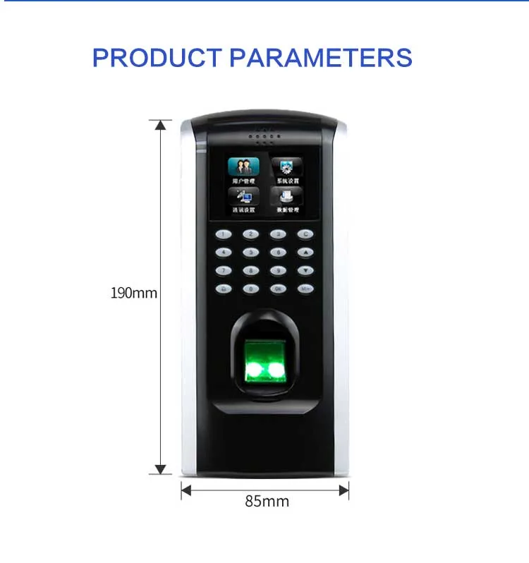 Reliable Fp06 F7plus Attendance Access Control Machine of LCD Display Numeric Keyboardintegrated 80 Character