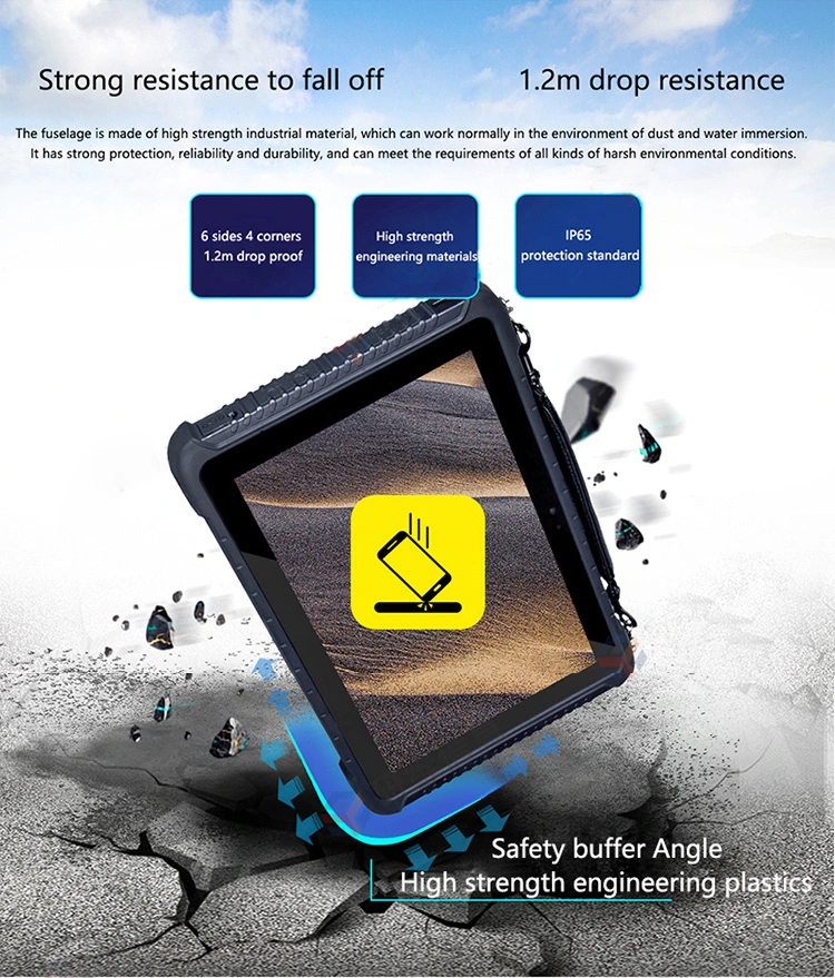 10.1 Inch Win 10 10000mha 4+64GB NFC Rugged Waterproof Android Industrial Tablet PC with Vehicle Mount Fingerprint Scanner