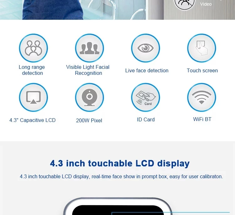 Biometric Dynamic Facial System Time Attendance Recording Terminal