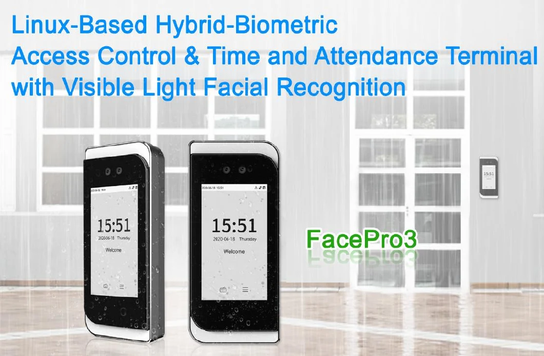 Visible Light Face Recognition Biometric RFID Card Access Control with Waterproof