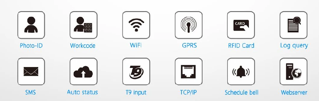 RFID Card MIFARE IC 13.56MHz Card Reader Time Recording Attendance System