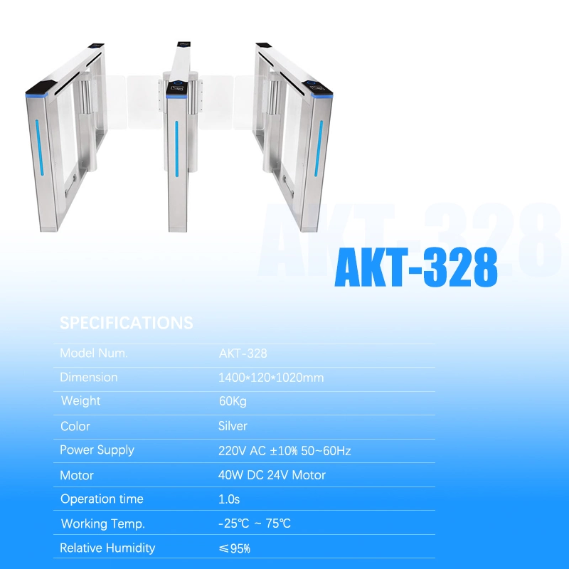 Ankuai Akt328 Single Channel Building Entrance System Security Turnstile Gate Facial Recognition