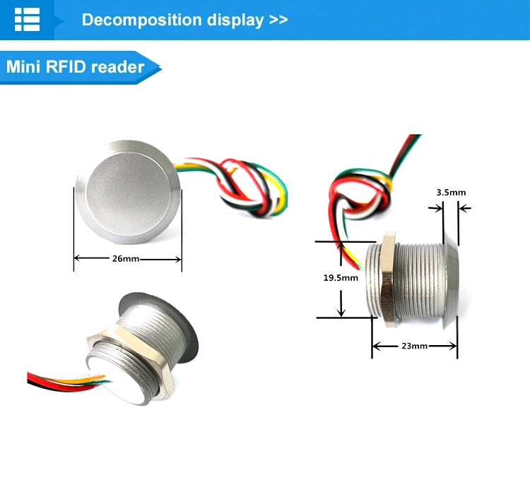 Sr100 Video Doorphone System 125kHz Mini RFID Embedded Card Reader