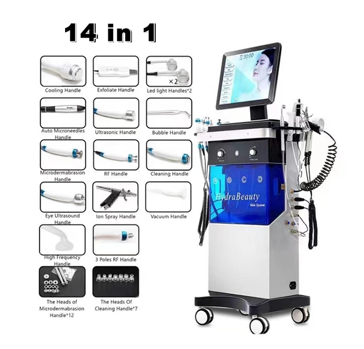 14 in 1 Multifunction Facial Machine with Booster Handle Hydra Treatment Machine Professional Machine for Esthetician