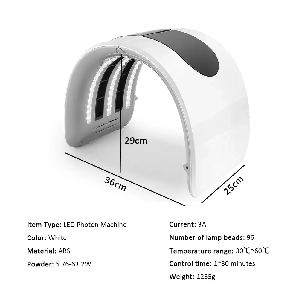 Beautiful 7 Colors LED Facial Light Therapy PDT Machine for Face Ance Treatment with Heat Function