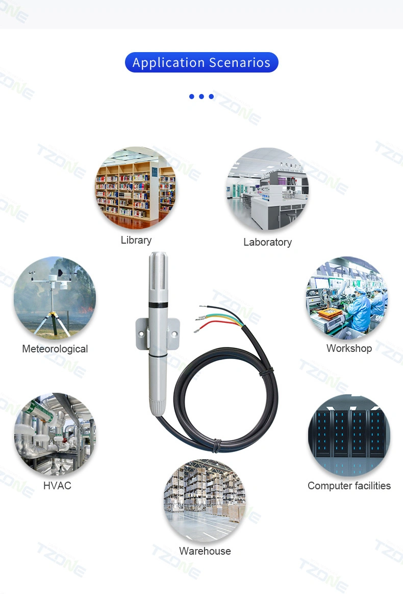 HVAC High-Precision Temperature Measurement Sensors Tht02 Temperature and Humidity Transmitter RS485 Output