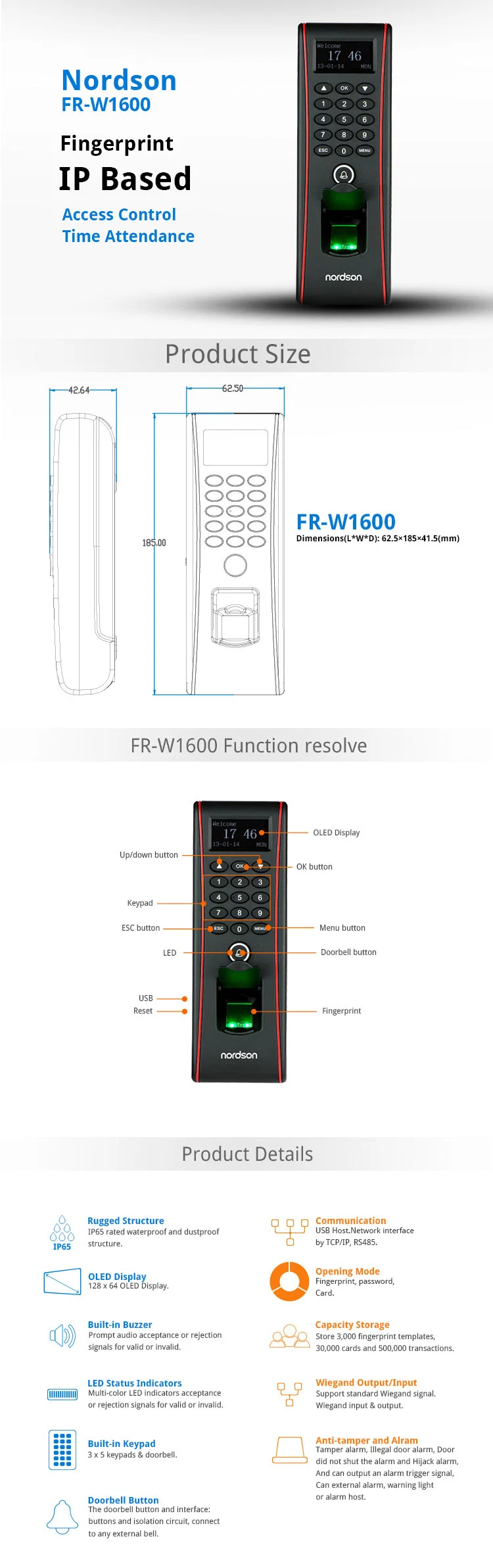 Digital Portable Waterproof Signal Output and Input Fingerprint Safe Attendance Machine Prices in Sri Lanka