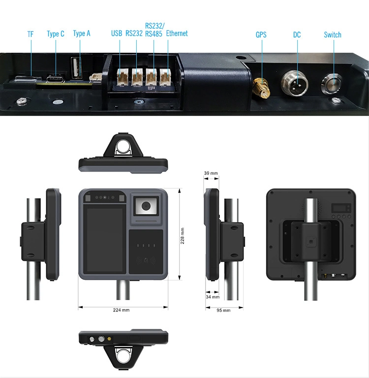 Face Recognition Felica EMV Android Smart Bus Validator System Bus Ticket Validator (P18-Q)