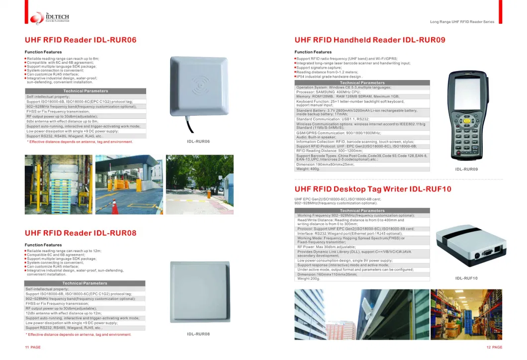 12m Integrated UHF RFID Reader with WiFi, GPRS, Ethernet