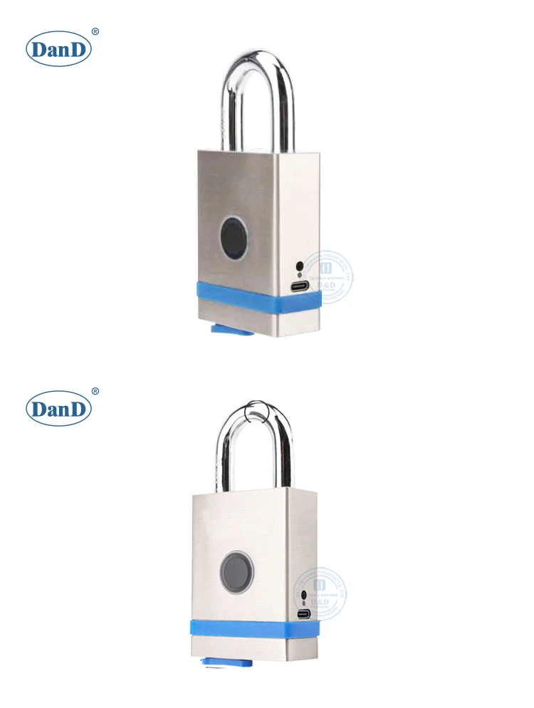 Stainless Steel Safety Shackle Solid Brass Smart Key Lock Padlock Security Laminated Fingerprint Warehouse Padlock