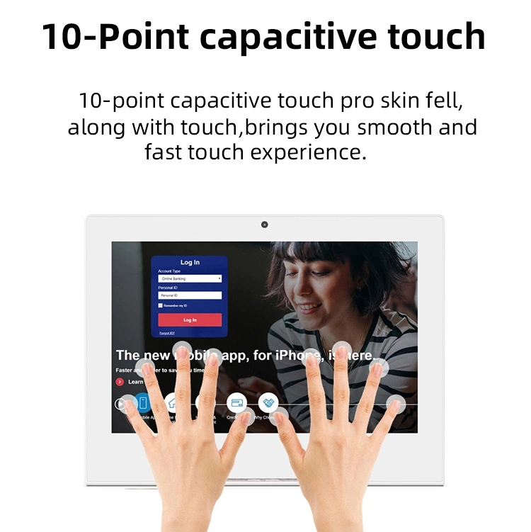 10.1 Inch HD Dual Display Face Recognition RJ45 Ethernet Digital Signage Android 8.1 Tablet PC