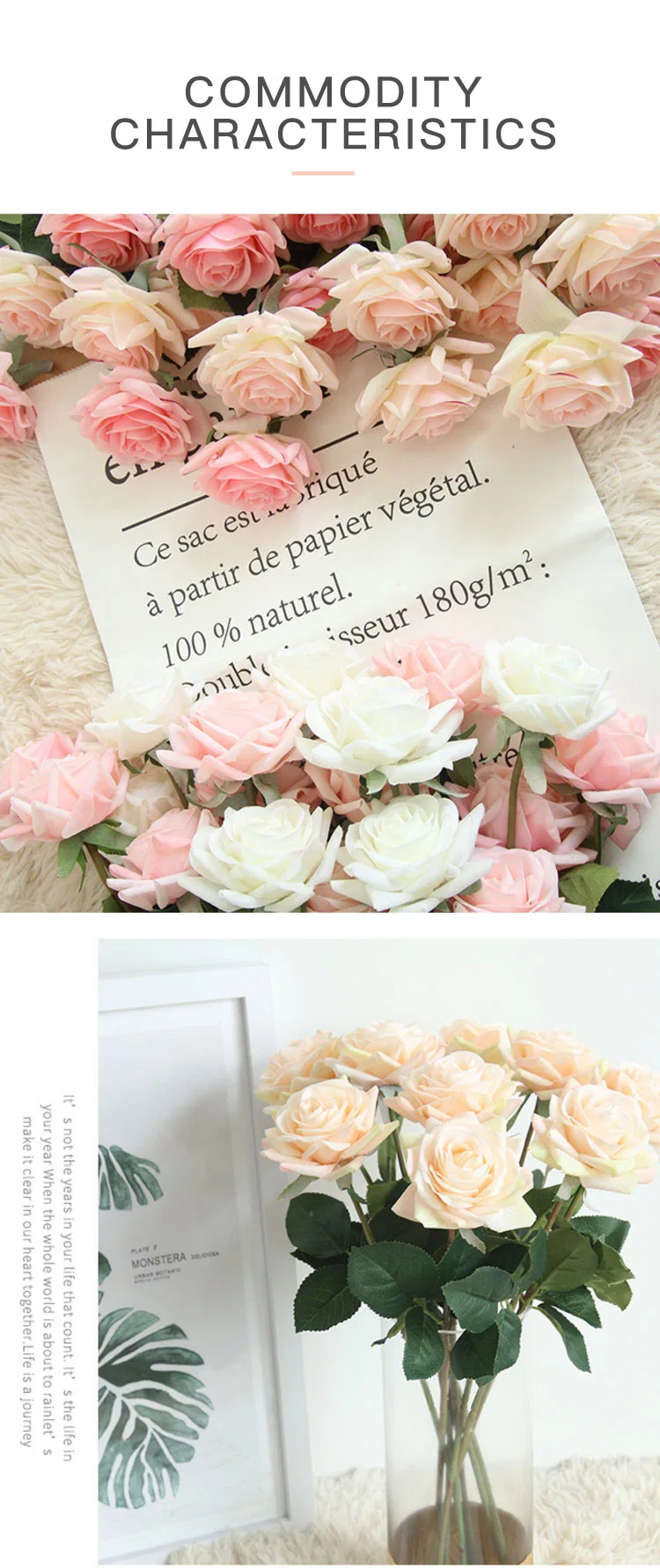 Wedding Romantic Bouquet Bride Bridal Bouquets Bridesmaid Bouquet Artificial Flowers Valentine&prime;s Day Confession Party Church