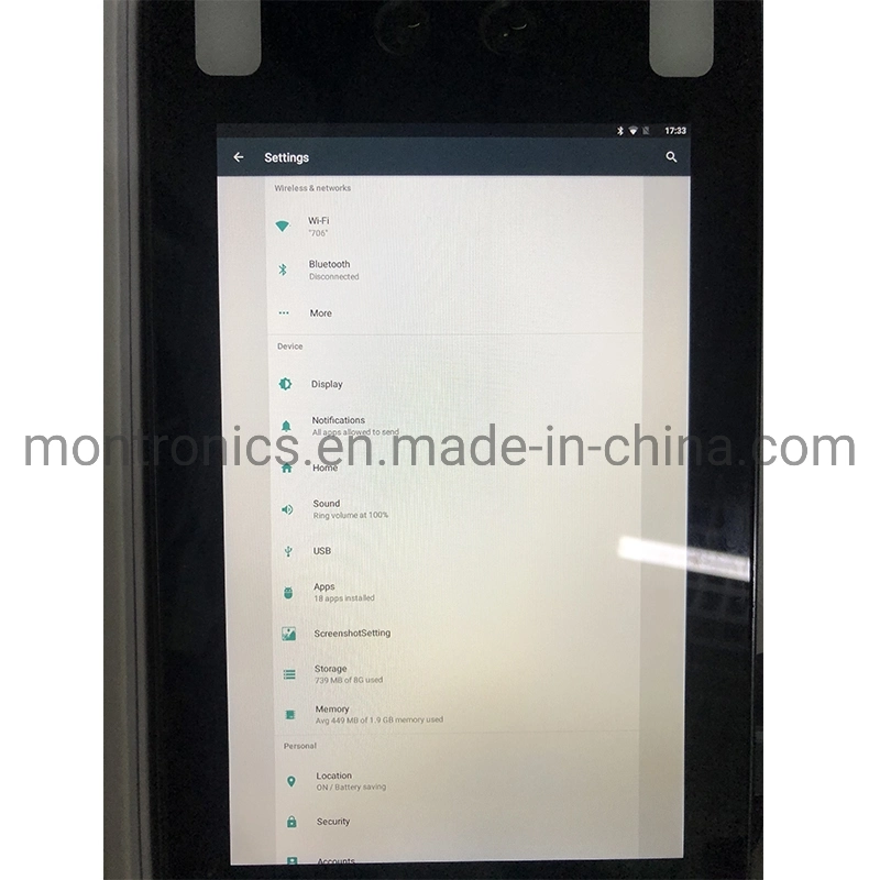 High Definition 8-Inch Touch All in One Android 7.0 Temperature Infrared Face Recognition Scanner with NFC