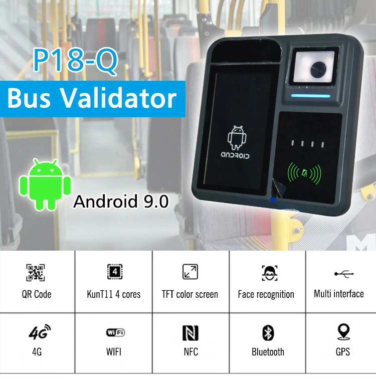 Face Recognition Felica EMV Android Smart Bus Validator System Bus Ticket Validator (P18-Q)