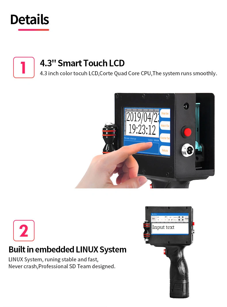 WiFi Connection Qr Code Printer Handheld Inkjet Printer