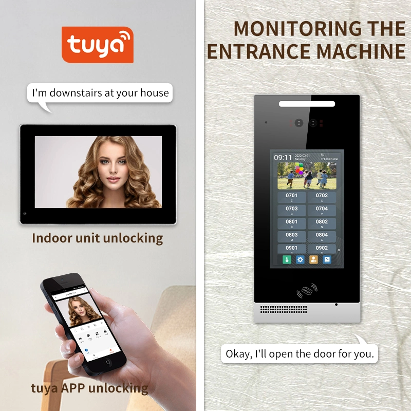 Video Door Phone Systems Face Recognition Unit Tuya Intercom Doorbell