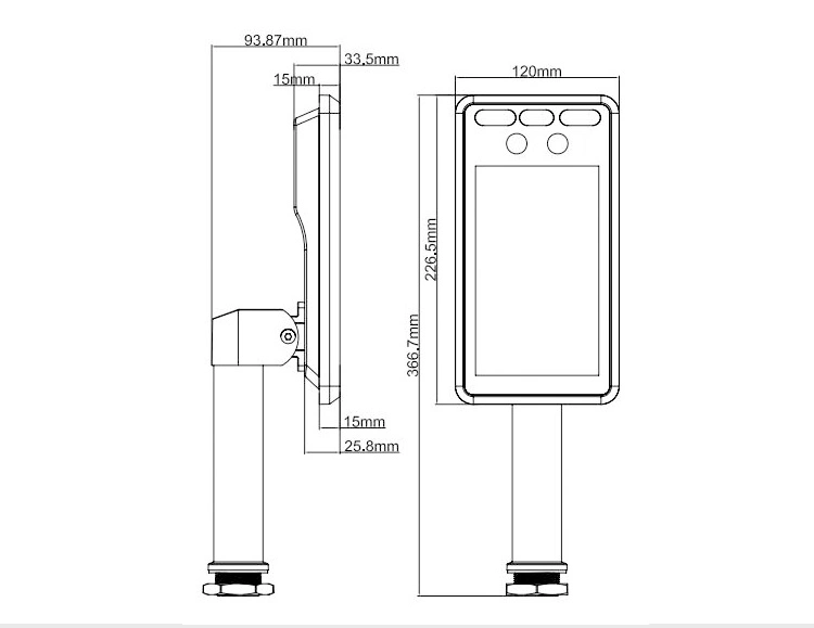 Infrared Human Body Temperature Measurement Face Recognition Access Control /Attendance Machine