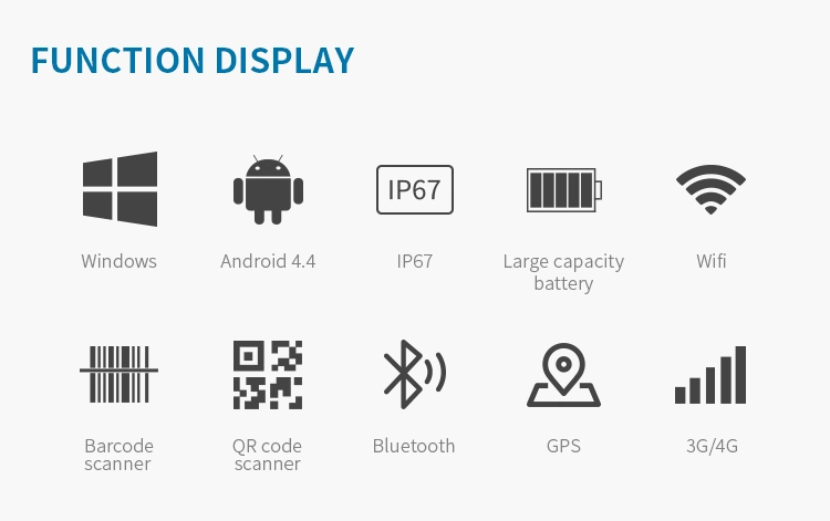 800X1280 Rugged PC Rugged Tablet Barcode Scanner Windows 10, Android 4.4 WiFi GPS Qr Code Barcode Scanner Ruggedized Windows Tablet