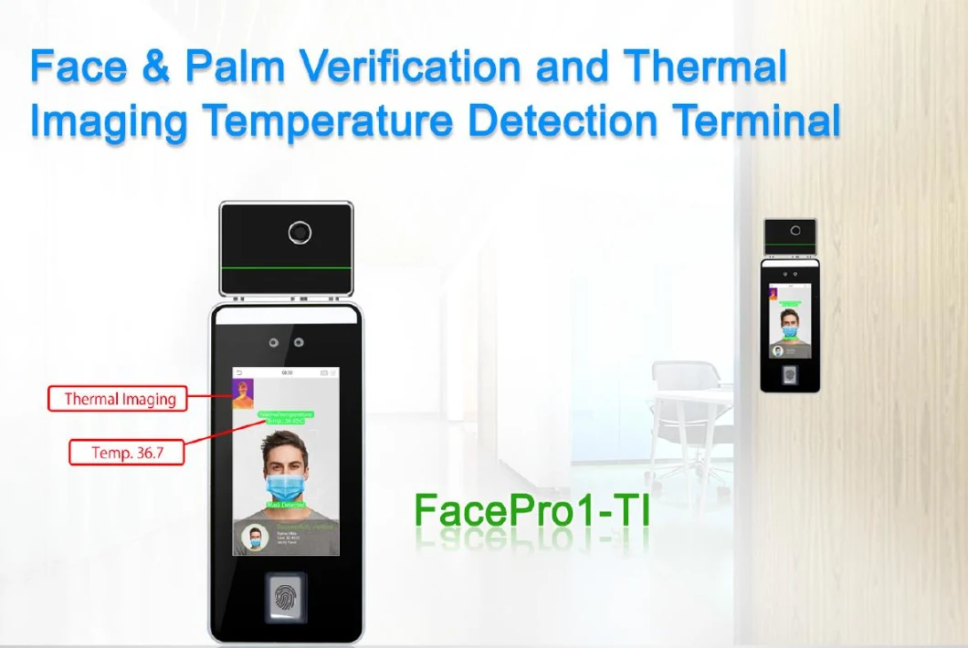 Touchless Biometric Visible Light Facial Recognition Thermal Imaging Temperature Detection