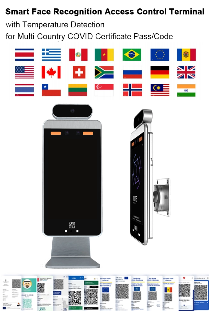 Multi-Country Green Pass Scanner Face Recognition with Temperature Detection