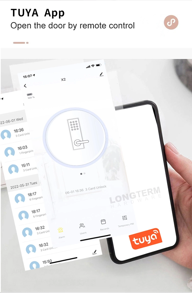 3D Face Recognition Fingerprint Rifd Card Password WiFi Tuya Smart Door Lock