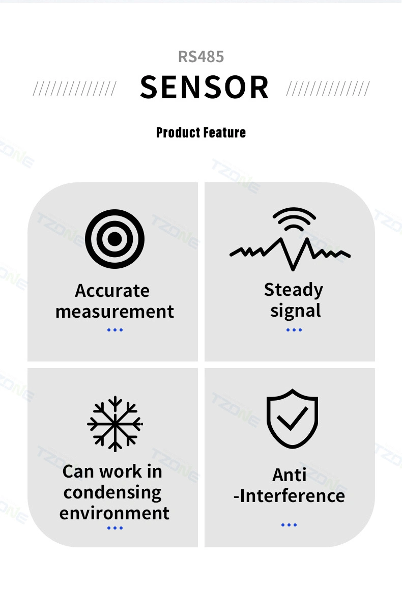 HVAC High-Precision Temperature Measurement Sensors Tht02 Temperature and Humidity Transmitter RS485 Output