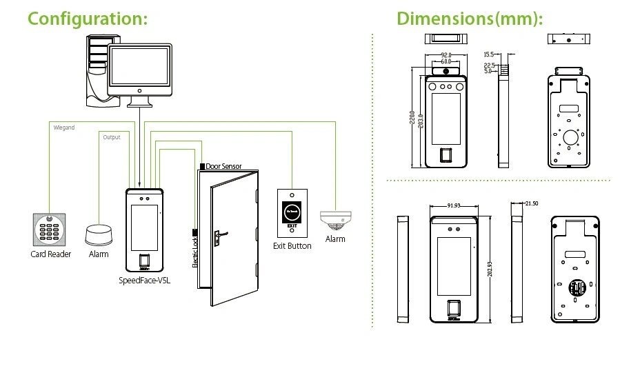 Face Recognition System with Masked Detection and Temperature Detector (FacePro5-TD)