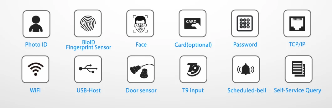 TCP/IP WiFi Granding Face Recognition Biometric Machine Access Control System