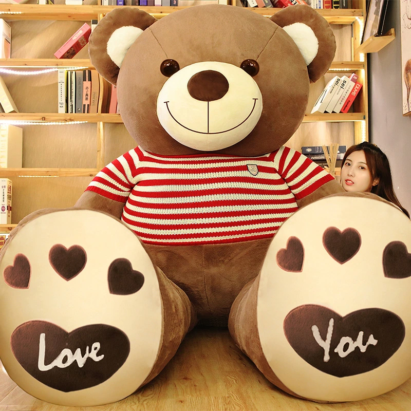 Large Teddy Bear Doll Plush Toy Big Bear Doll Valentine&prime;s Day Gift Girls Confession Dressed Hug Bear