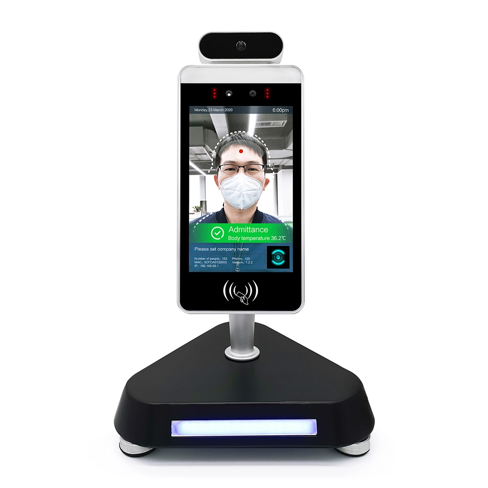 Face Recognize Temperature Display 8 Inch Facial Recognition Body Temperature Kiosk